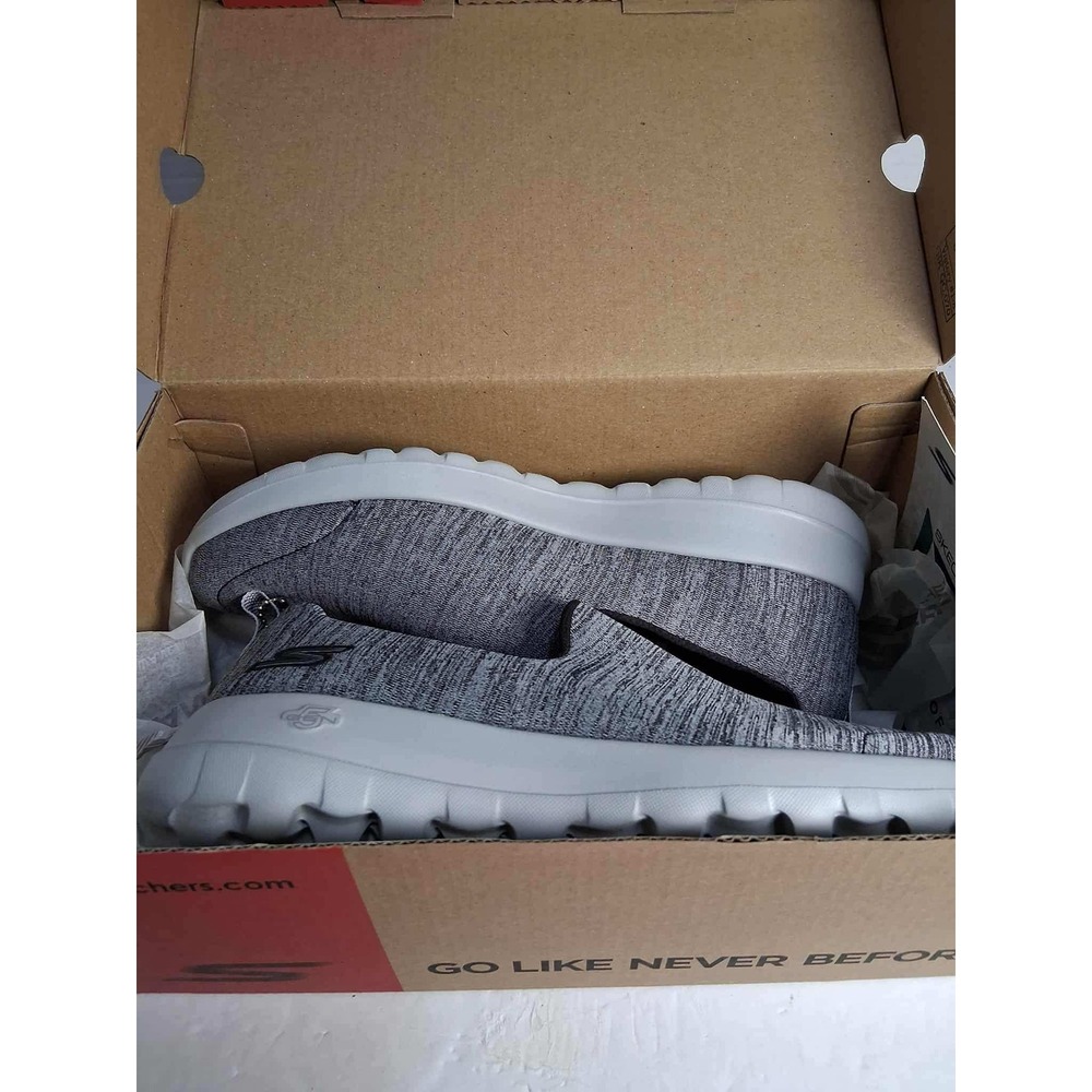 Skechers GOwalk Max Slip On Womens 8 Walking Shoes Gray Textile Comfort Sneakers